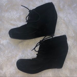 Black Wedge Ankle Bootie